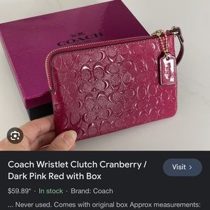 Coach wristlet cranberry color